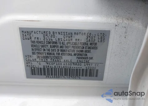 2020 Nissan Sentra S Xtronic Cvt from USA, damaged, VIN 3N1AB8BV7LY290076